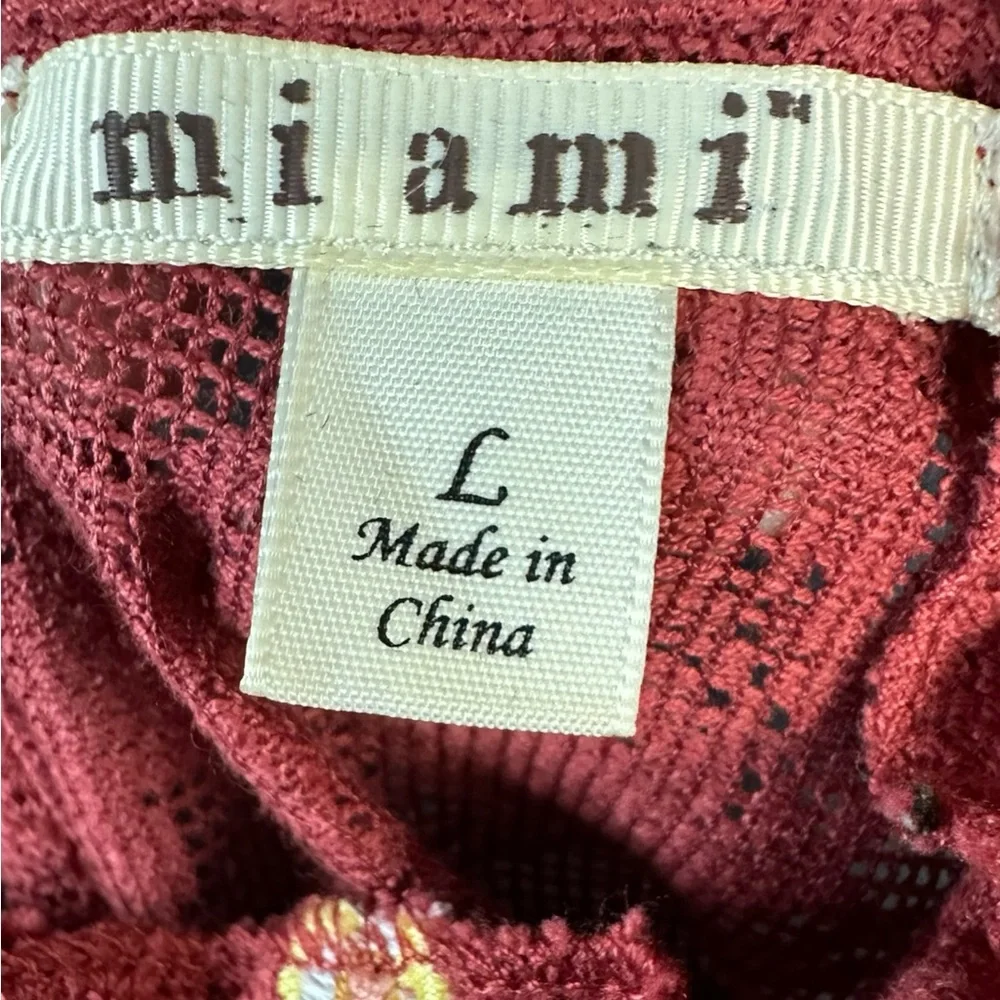 075. Francesca's Sleeveless Embroidered Miami Phoenix Mini Dress L Orange Red - Picture 10 of 10